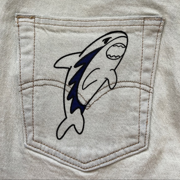 LEVIS 501 DENIM JEANS LIGHT WASH 30X29 DOODLE ART - Picture 3 of 10